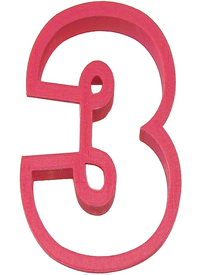 Cookiecutter.com Brand Number Three Cookie Cutter 4 Inch - Hand Made in the USA from 3d Printed Plastic - Image 1